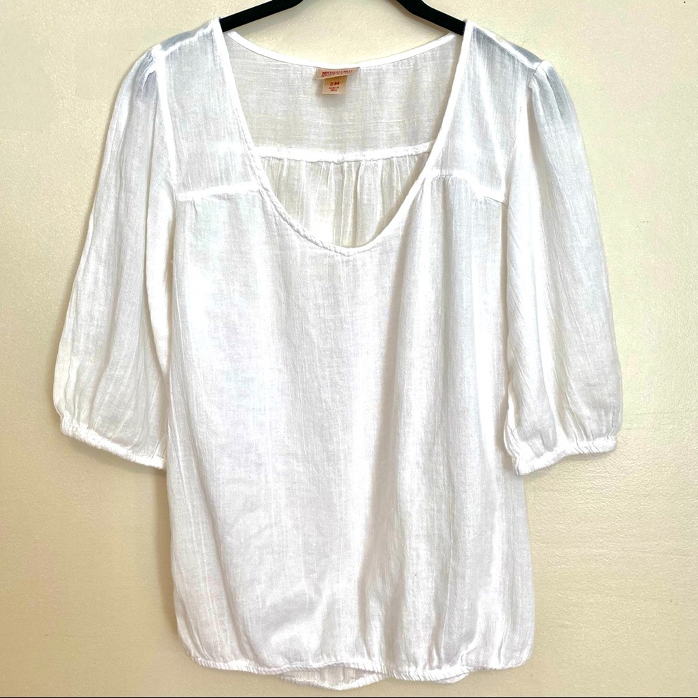 Linen top - white